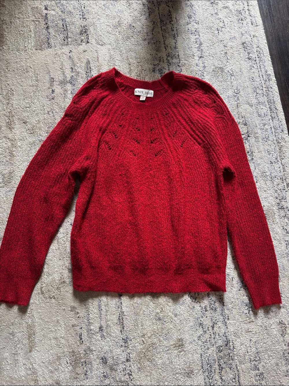 Knox Rose Bright Red Crewneck Pullover Sweater